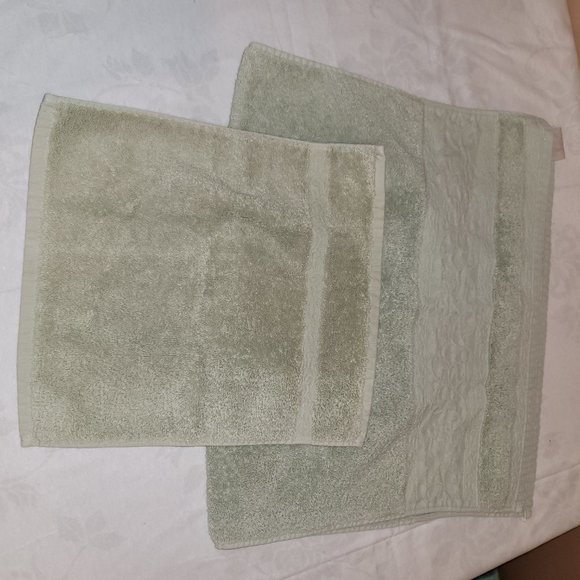 4pc Mint Green Wellesley Manor Bath Hand Towels. - Picture 5 of 7